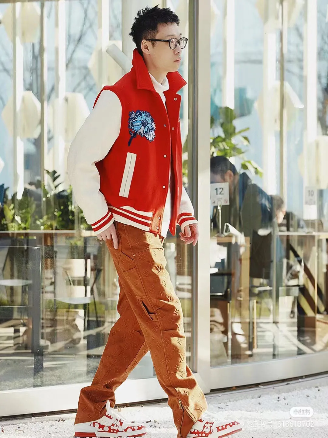 Louis Vuitton 23ss Back Embroidered Floral Baseball Jersey